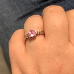 Heart shaped pink ring